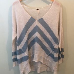 Free People Blue & White Sweater